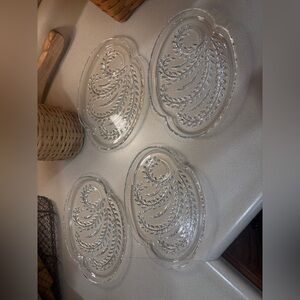 Set of 4, Federal Glass Homestead snack plates